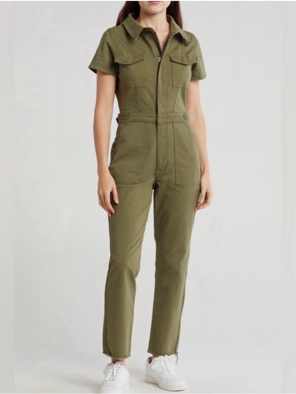 Good American Olive Green Utility Jumpsuit